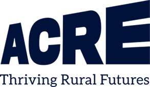 ACRE logo. - words ACRE with the tagline Thriving Rural Futures